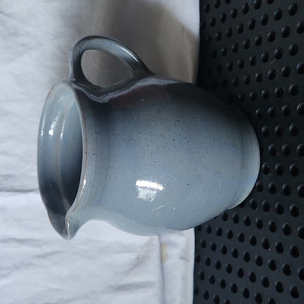 Evans Vintage Blue Green Glazed Pitcher Handmade Arden N.C